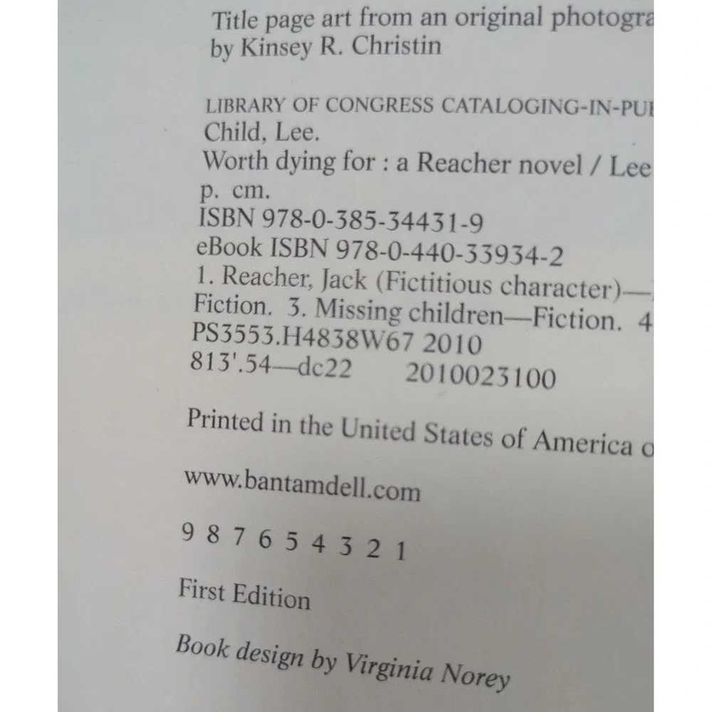 Worth‎ Dying For by Lee Child First Edition Hardcover Jack Reacher Novel 15 EUC